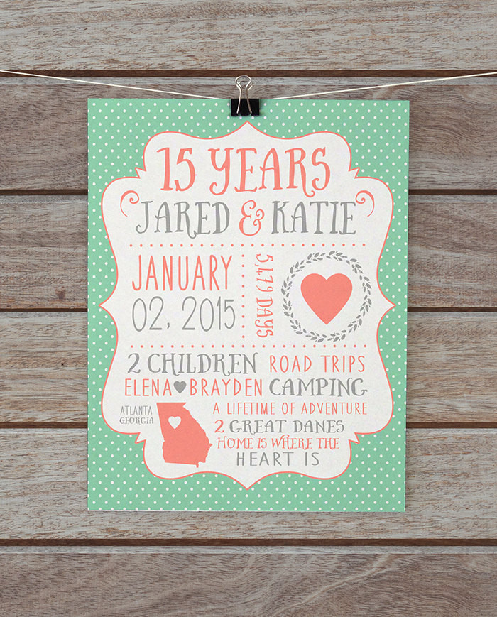15 Year Anniversary Gift Ideas For Husband
 15 Year Anniversary Gift for Husband and Wife 15th