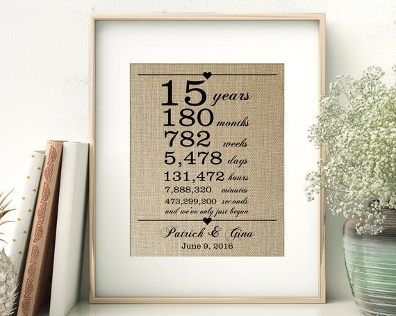 15 Year Anniversary Gift Ideas For Husband
 15th Wedding Anniversary Gift for Wife Husband 15 Years