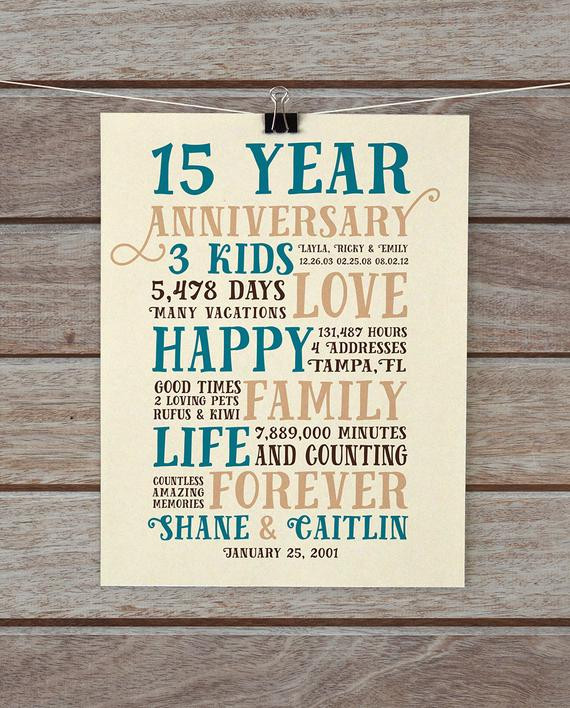 15 Year Anniversary Gift Ideas For Husband
 Anniversary Gifts 15 Year Anniversary Present for Him
