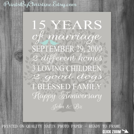 15 Year Anniversary Gift Ideas For Husband
 15th Anniversary Gift Wife Anniversary Gift by
