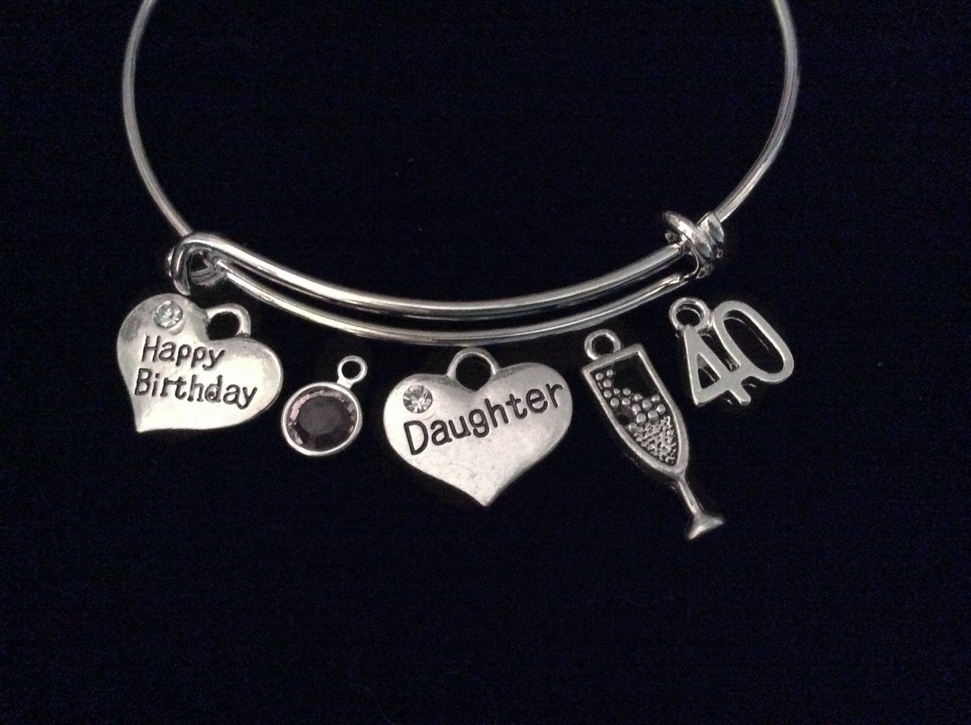 40Th Birthday Gift Ideas For Daughter
 Daughter Happy 40th Birthday Expandable Charm Bracelet