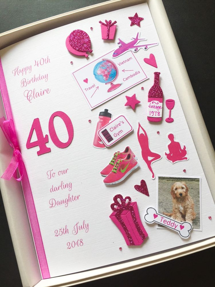 40Th Birthday Gift Ideas For Daughter
 PERSONALISED 40th BIRTHDAY CARD FOR WOMEN Mum Daughter