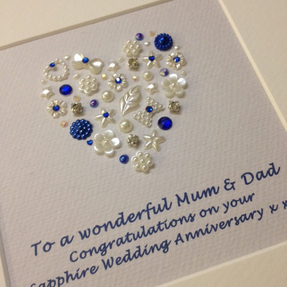 45Th Wedding Anniversary Gift Ideas For Parents
 Personalised Sapphire Wedding Anniversary Gift 45th Sapphire
