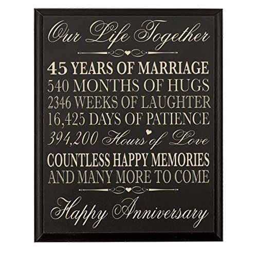 45Th Wedding Anniversary Gift Ideas For Parents
 45th Wedding Anniversary Wall Plaque Gifts for Couple 45th