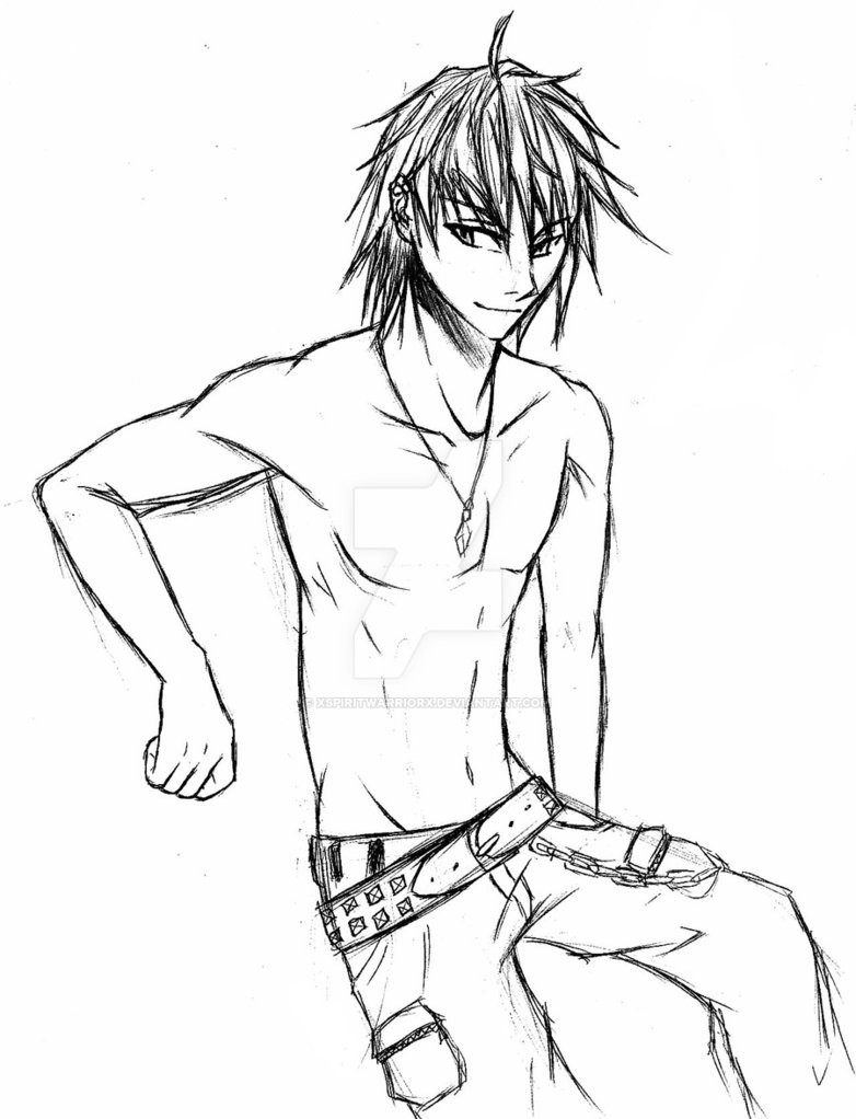 Anime Boys Coloring Pages
 random anime guy by XSpiritWarriorX on DeviantArt