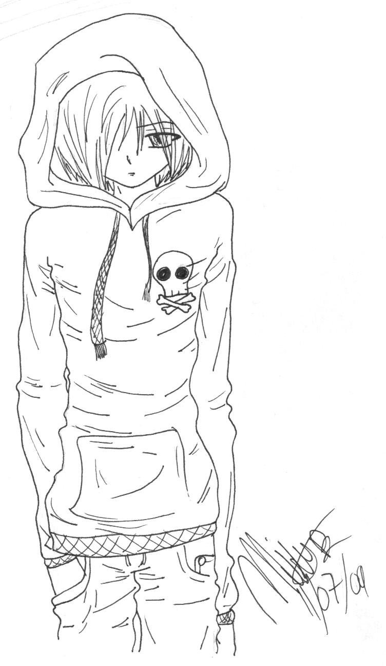 Anime Boys Coloring Pages
 Emo Anime Guy by AkemiKae on DeviantArt