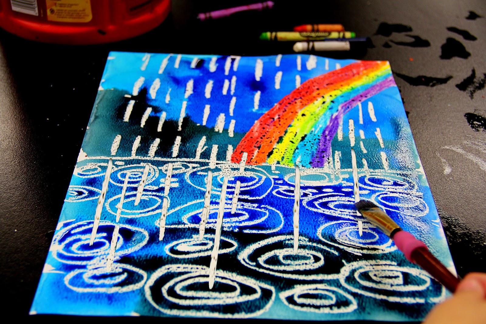 Art Class Ideas For Kids
 smART Class Winter Rain Watercolor Resist