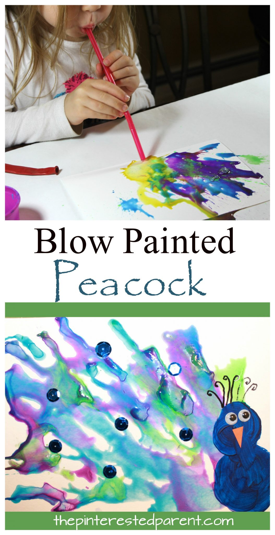 Art Ideas For Preschoolers
 Straw Blown Peacock Painting – The Pinterested Parent