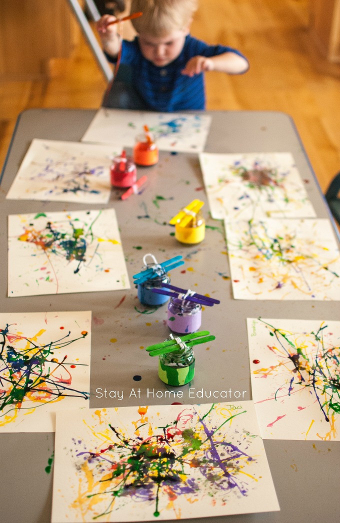 Art Ideas For Preschoolers
 Painting with Yarn Process Art Activity for Toddlers
