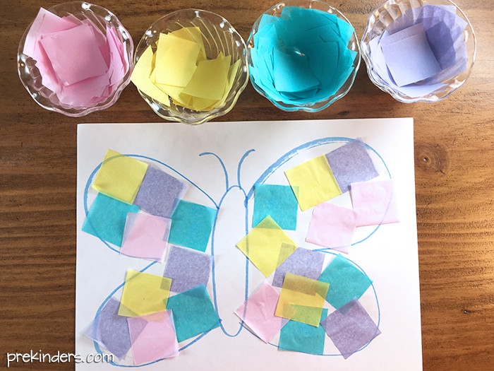 Art Ideas For Preschoolers
 Tissue Squares for Spring Art Preschool Pre K PreKinders