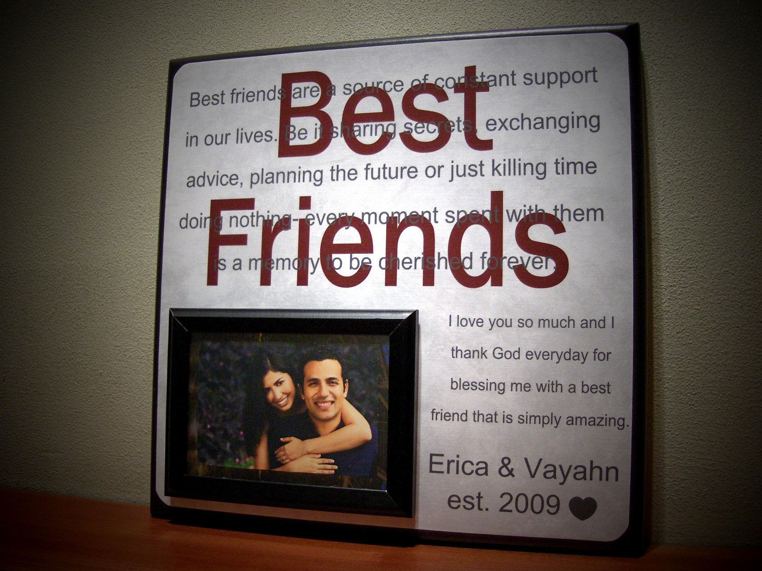 Best Friend Anniversary Gift Ideas
 BEST FRIENDS Picture Frame Anniversary Gift by
