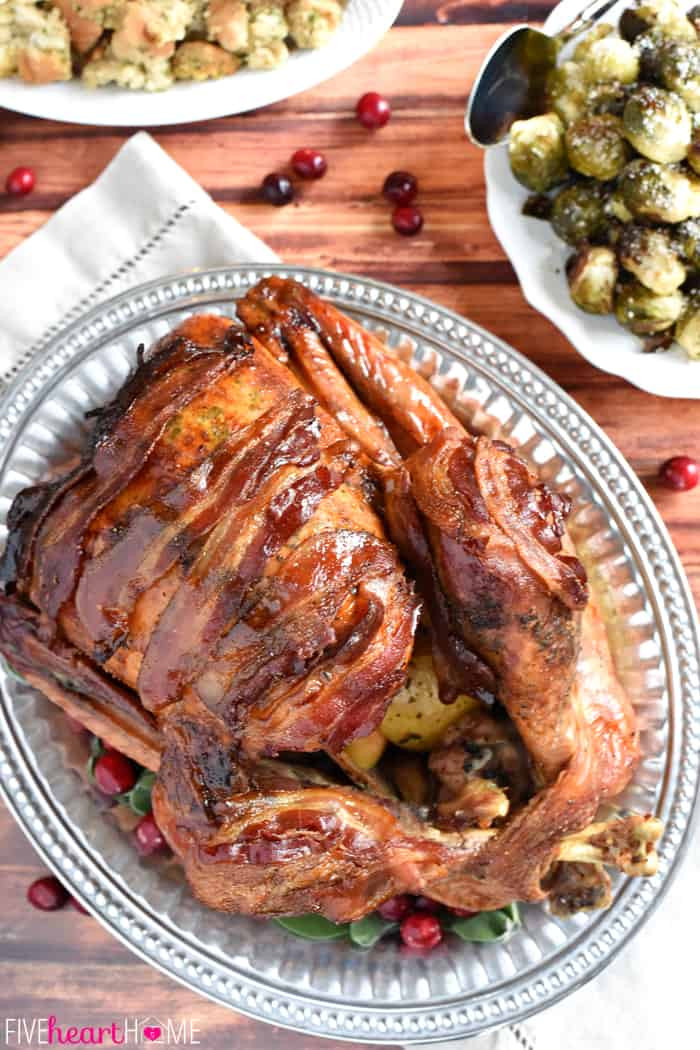 Best Thanksgiving Turkey Recipes Ever
 Maple Glazed Turkey with Bacon and Sage Butter • FIVEheartHOME