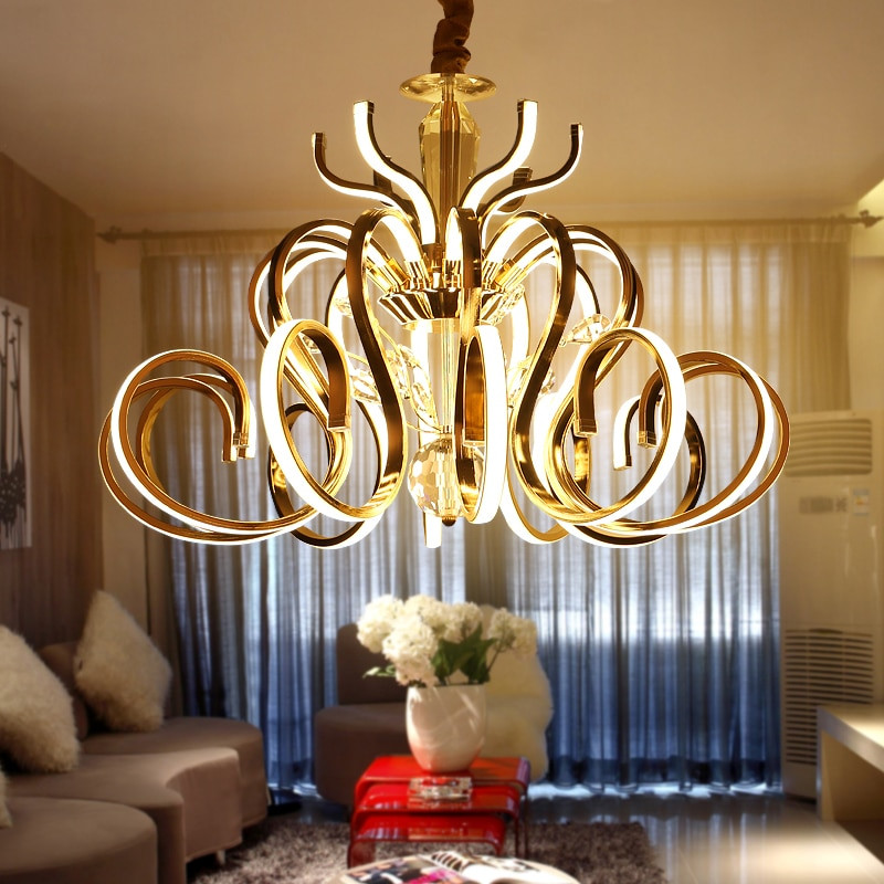 Big Lamps For Living Room
 ZX Modern Luxury Metal Villa Pendant Lamp Art