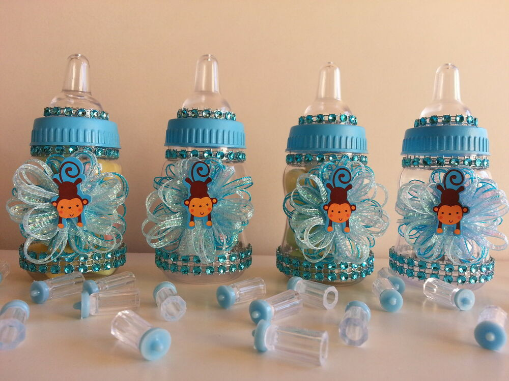 Blue Safari Baby Shower Party Supplies
 12 Monkey Fillable Bottles Baby Shower Favors Prizes