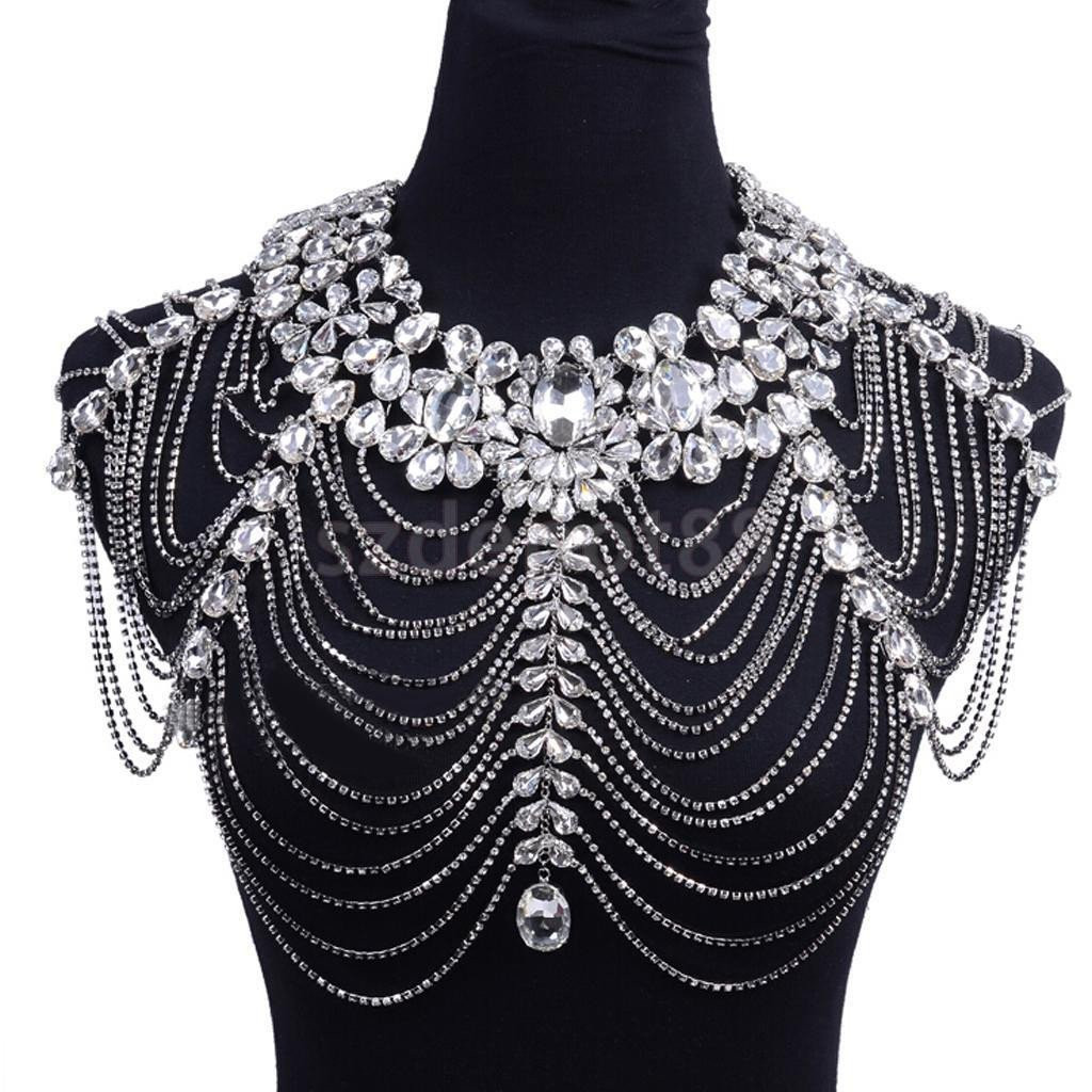 Body Jewelry Prom
 crystal body chain shoulder necklace bridal prom pageant