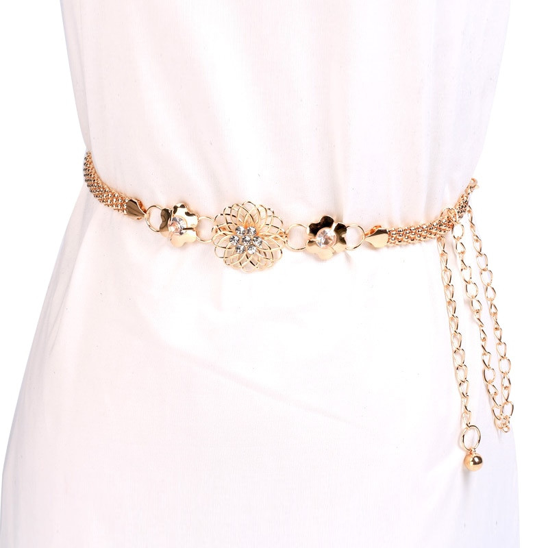 Body Jewelry Prom
 Golden Waist Belt Diamond Inlay Body Jewelry Waist Chain