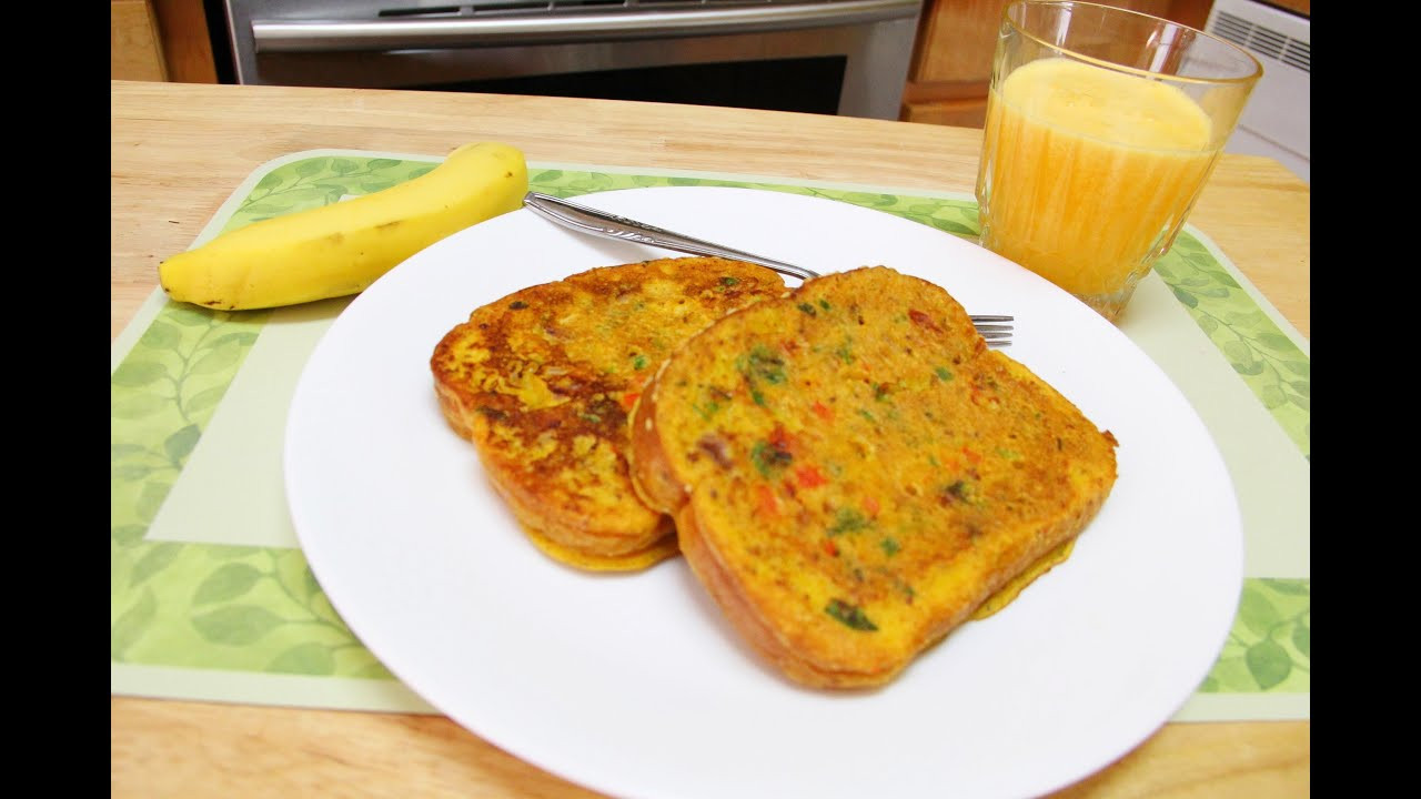 Bread And Breakfast
 No Eggs Besan Bread Omelette Video Recipe by Bhavna
