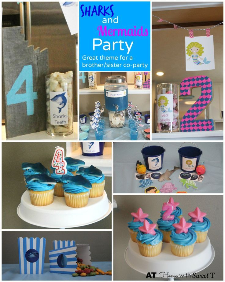 Brother And Sister Birthday Party Ideas
 Sharks and Mermaid Party Sharks and Mermaids is the
