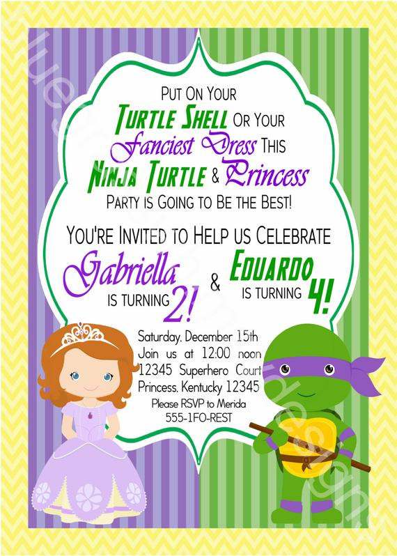 Brother And Sister Birthday Party Ideas
 Sophia and Ninja Turtle Brother Sister Twins Birthday Party