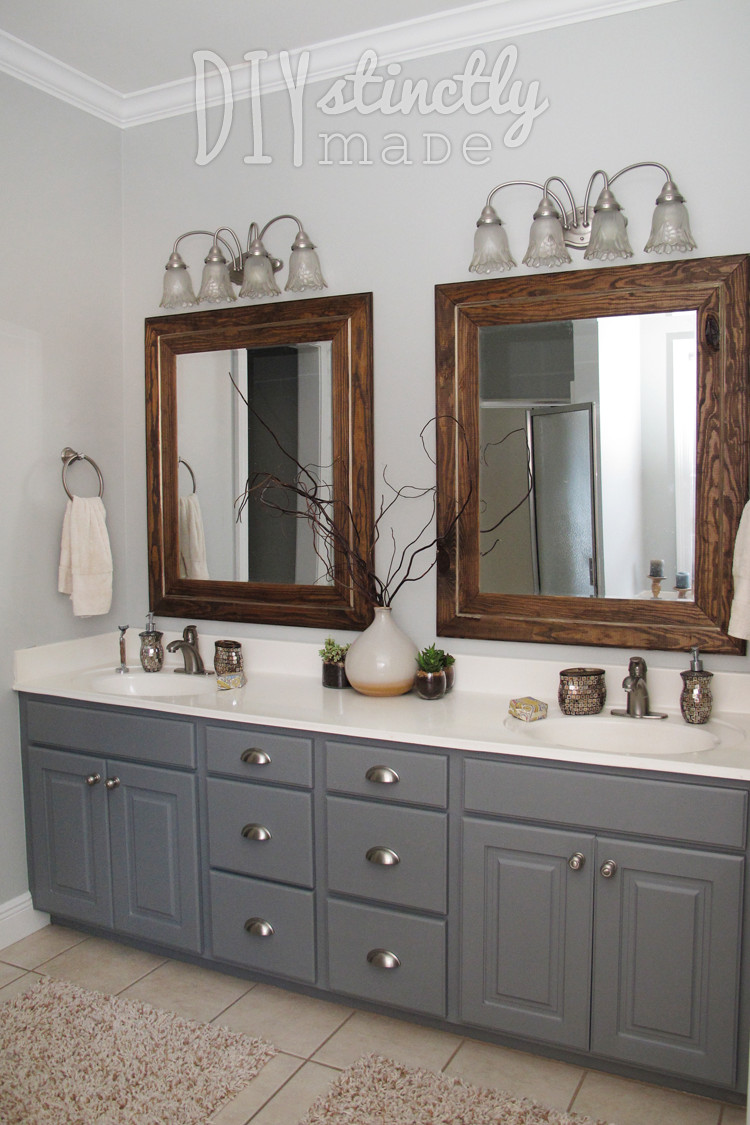 Cabinets To Go Bathroom Vanities
 Painted Bathroom Cabinets Gray and Brown Color Scheme