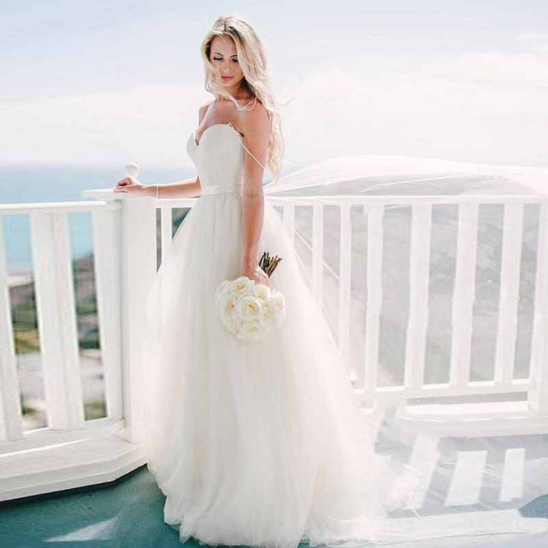 Cheap Beach Weddings
 Simple Cheap Beach Wedding Dresses 2019 Sweetheart
