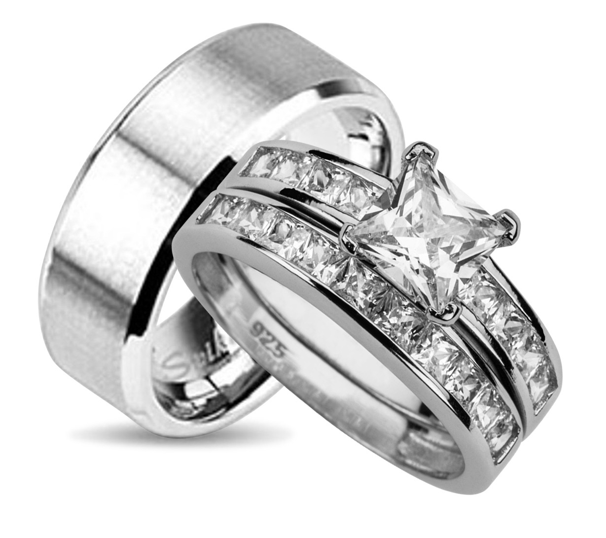 Cheap Wedding Rings For Him And Her
 View Full Gallery of Beautiful Cheap Wedding Sets His and