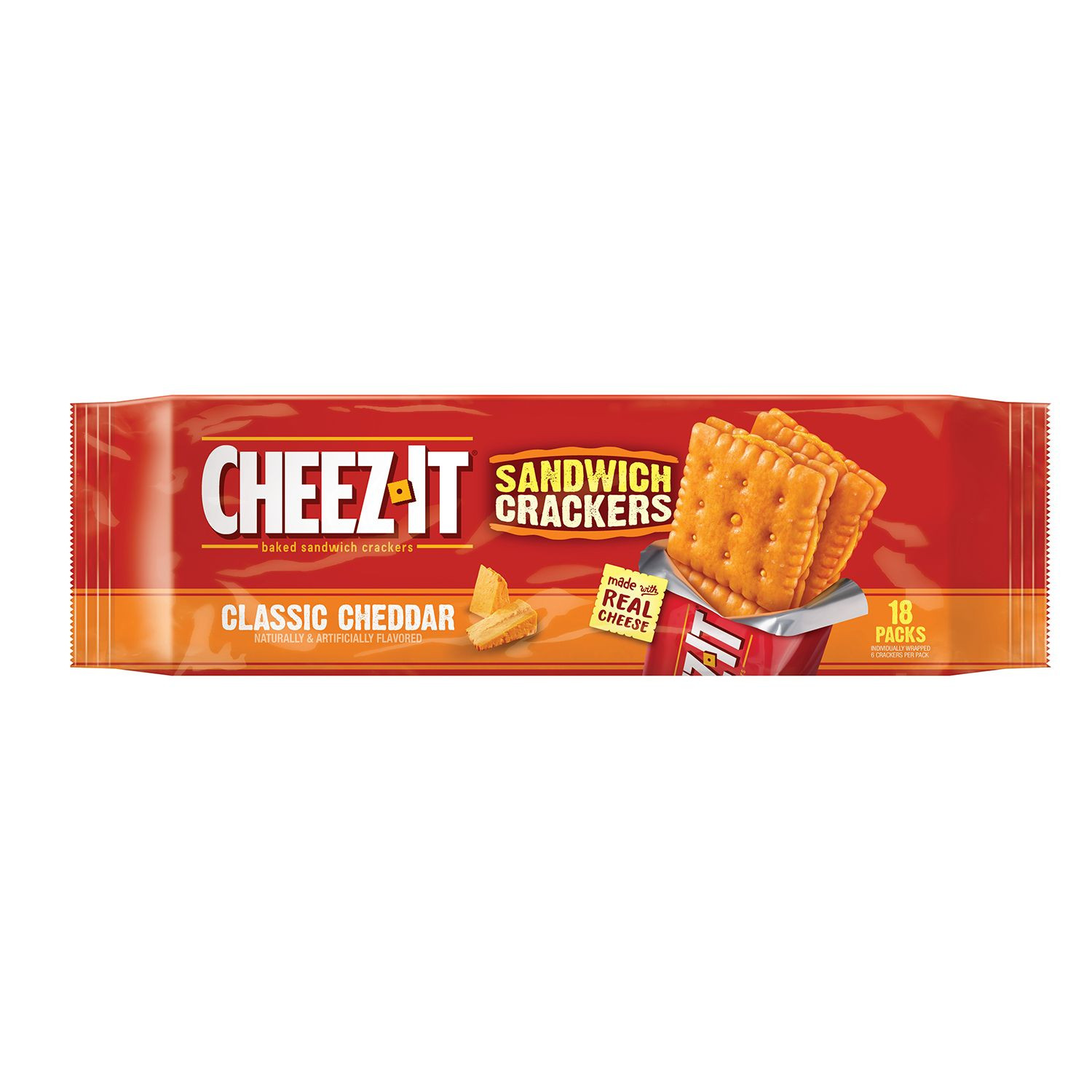 Cheez It Sandwich Crackers
 Cheez It Sandwich Crackers Classic Cheddar 18 ct