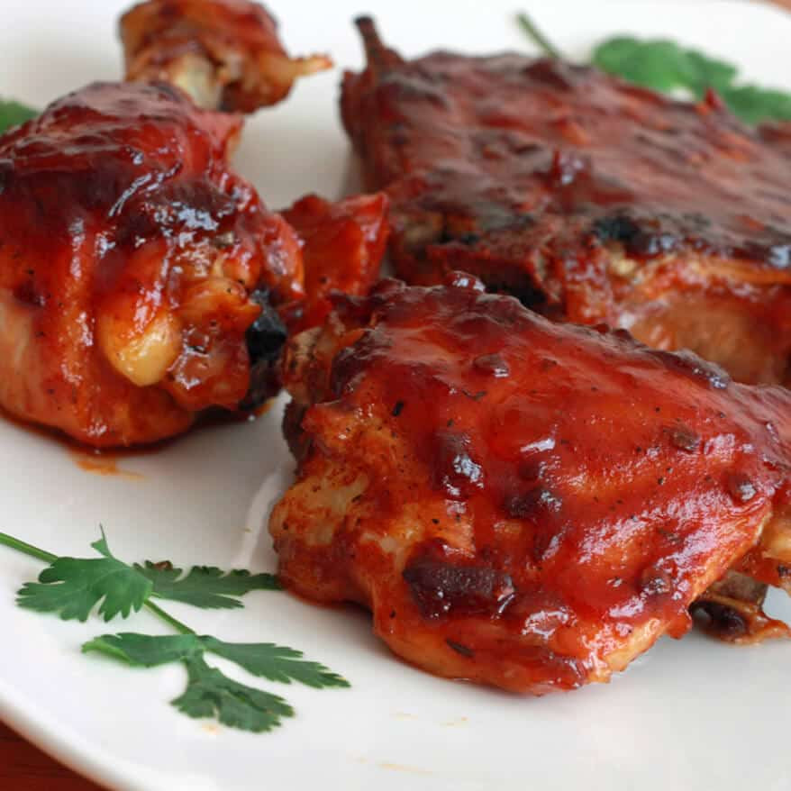 Chicken Bbq Sauce
 Oven baked Chicken & Pork Chops with Chipotle Maple
