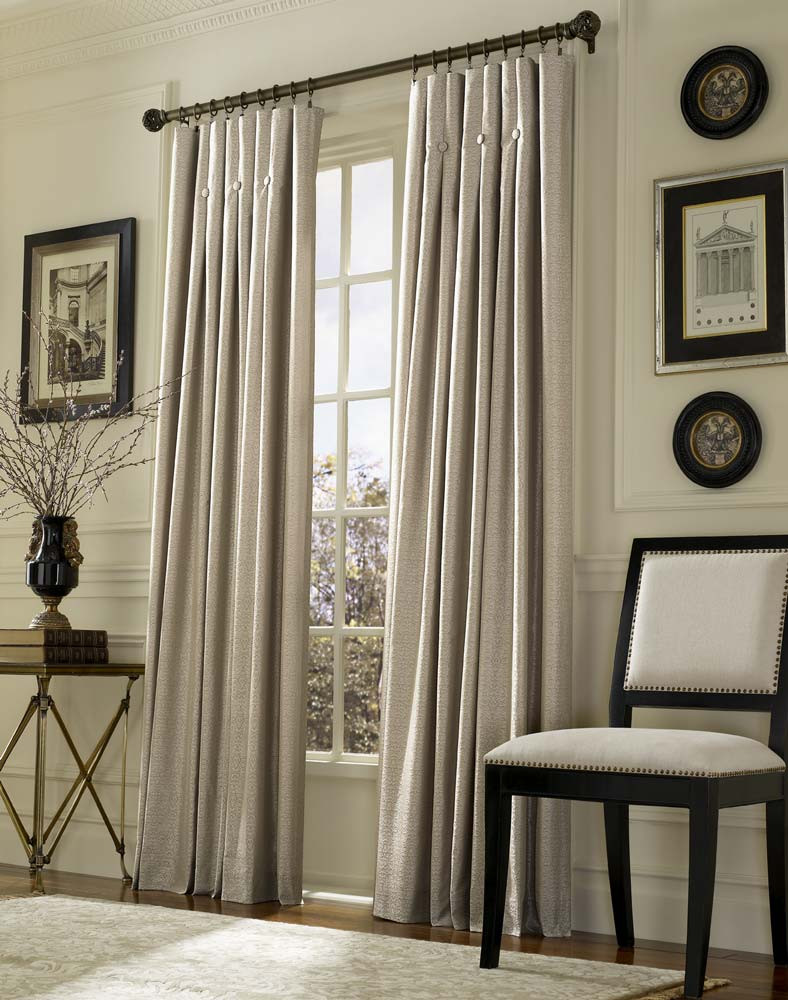 Curtains For The Living Room
 Palace Intricate Jacquard Lined Button Drape