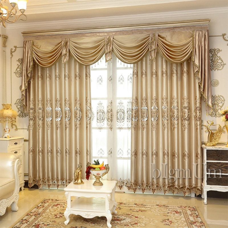 Curtains For The Living Room
 Embroidered Luxury Window Curtains For Living Room