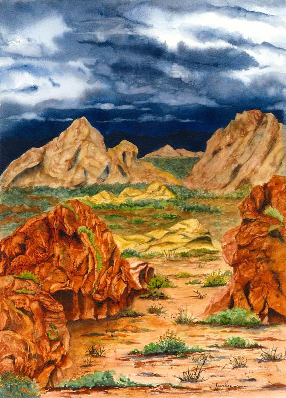 Desert Landscape Paintings
 Desert Southwest Landscape Painting Gold Butte NV Print