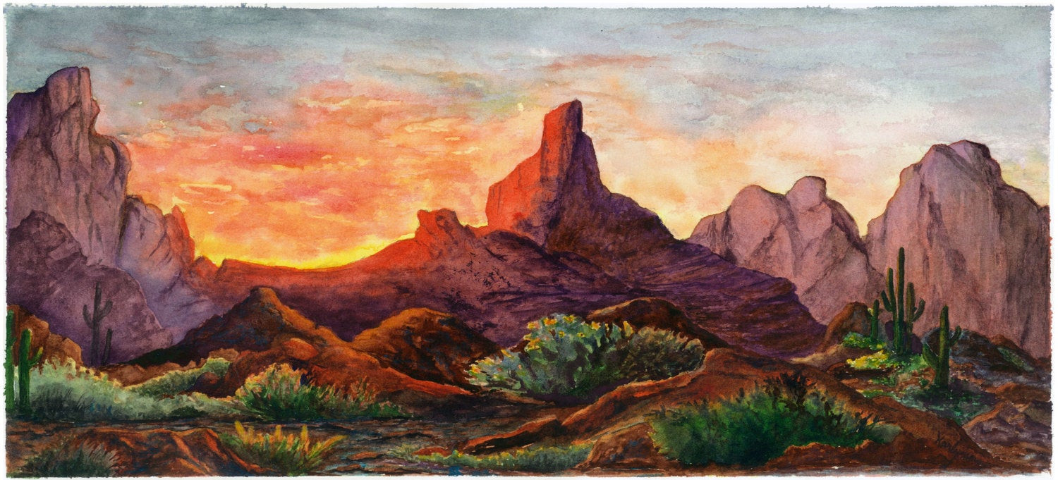 Desert Landscape Paintings
 Desert Sunset Southwest Landscape Painting Zion National
