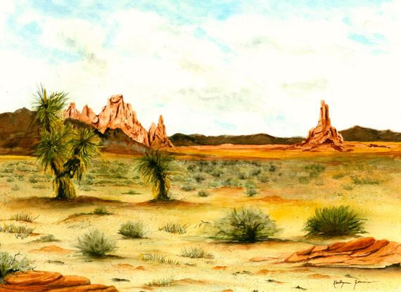 Desert Landscape Paintings
 Desert Southwest Landscape Painting Print from Original