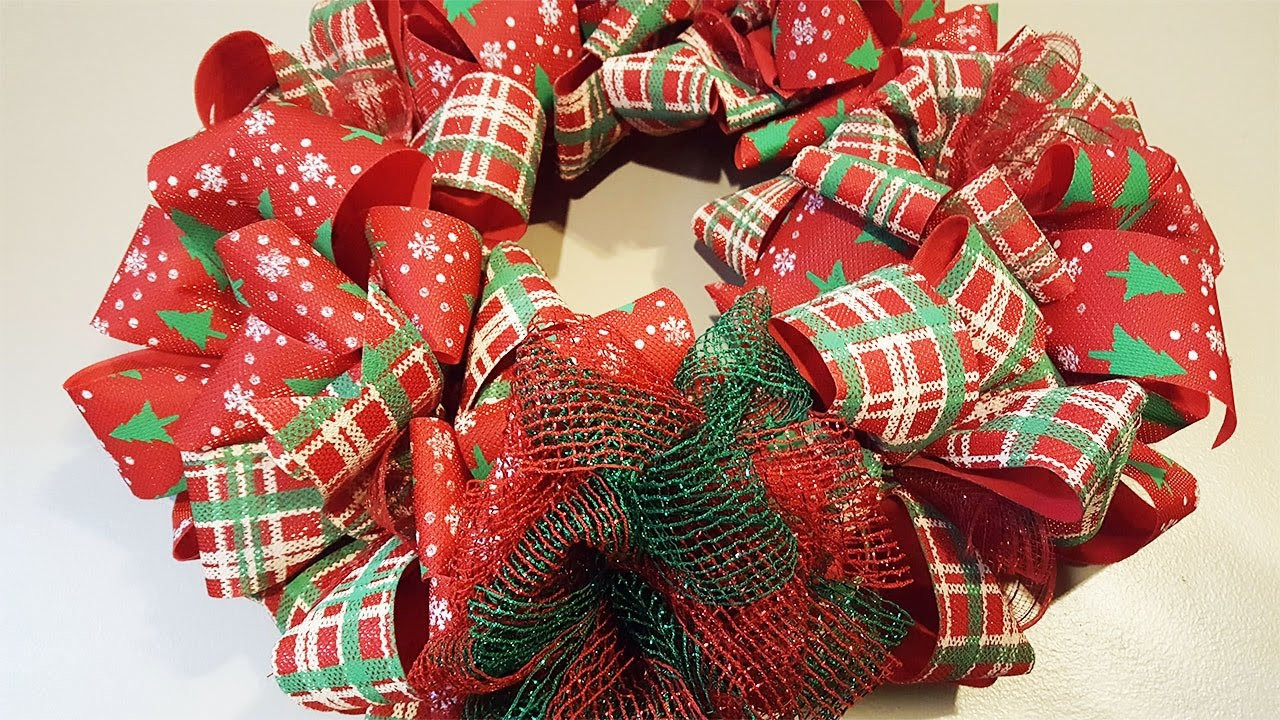 DIY Christmas Wreaths With Ribbon
 Dollar Tree Christmas Bow Wreath
