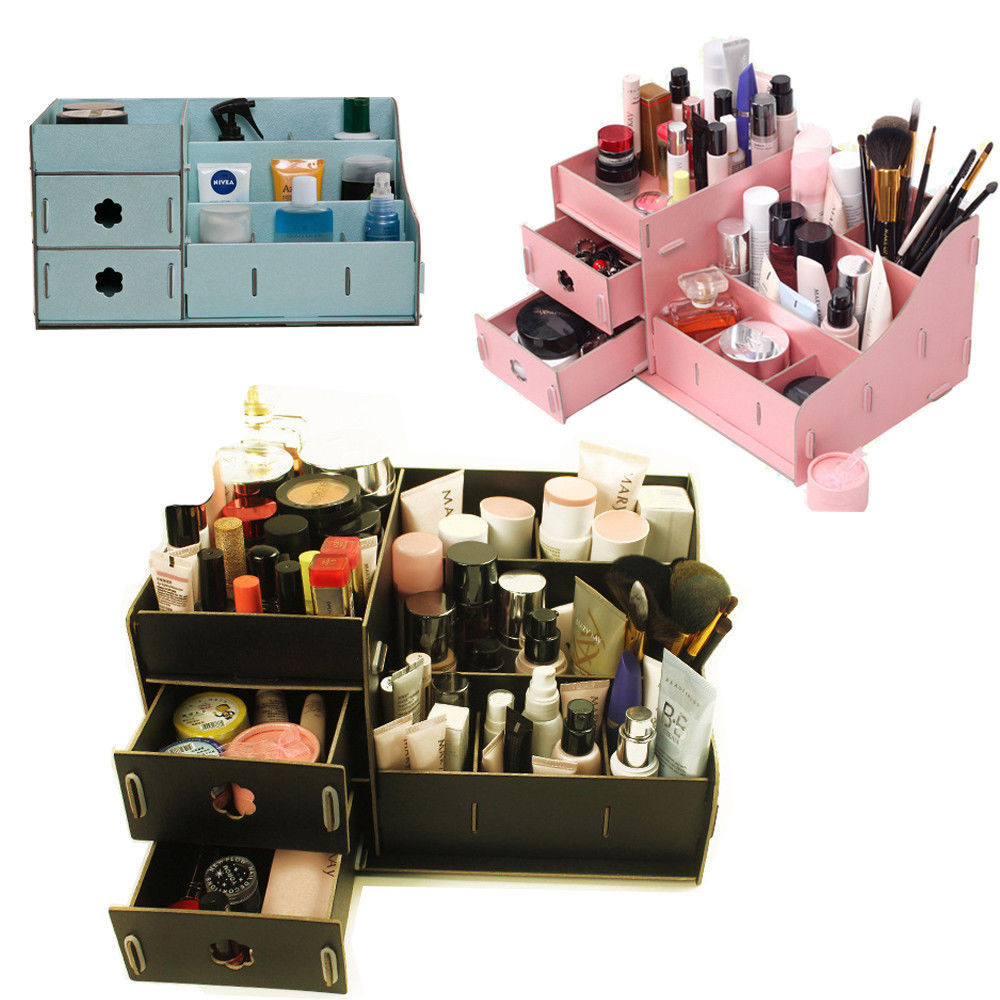 DIY Cosmetic Organizer
 DIY Cardboard Big Storage Box Desk Decor Stationery Makeup