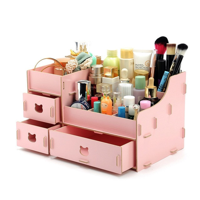 DIY Cosmetic Organizer
 Aliexpress Buy Kawaii Wood Makeup Organizer DIY