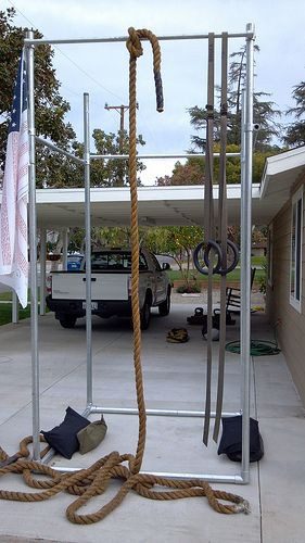 DIY Outdoor Gymnastics Bar
 Freestanding Pull Up Station and Workout Cube
