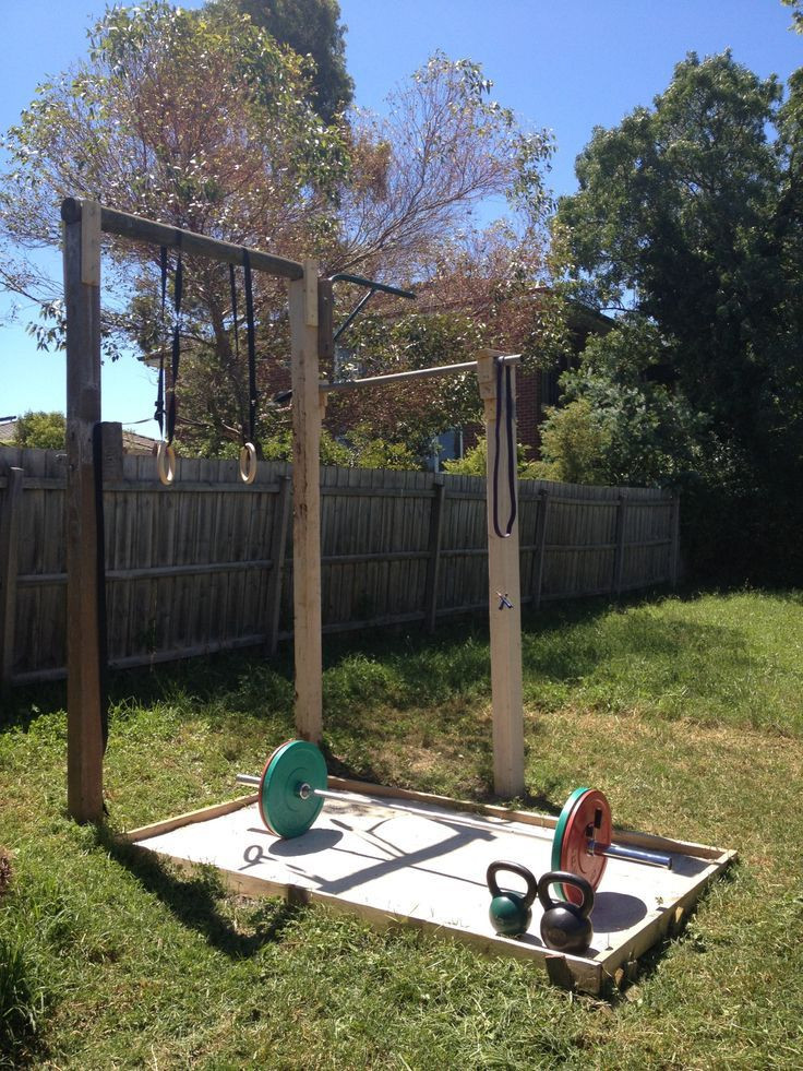 DIY Outdoor Gymnastics Bar
 Backyard gym is ting very close to plete just need