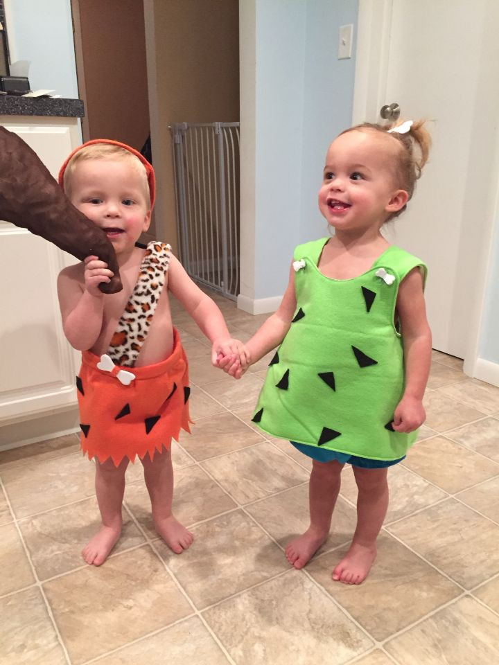 DIY Pebbles And Bam Bam Costumes
 This is how you do twins costumes Cutest grand babies