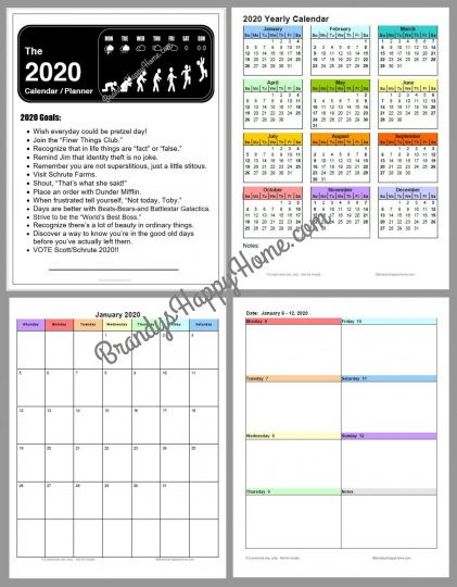 DIY Planner 2019
 Free 2020 DIY Calendar Planner Printables