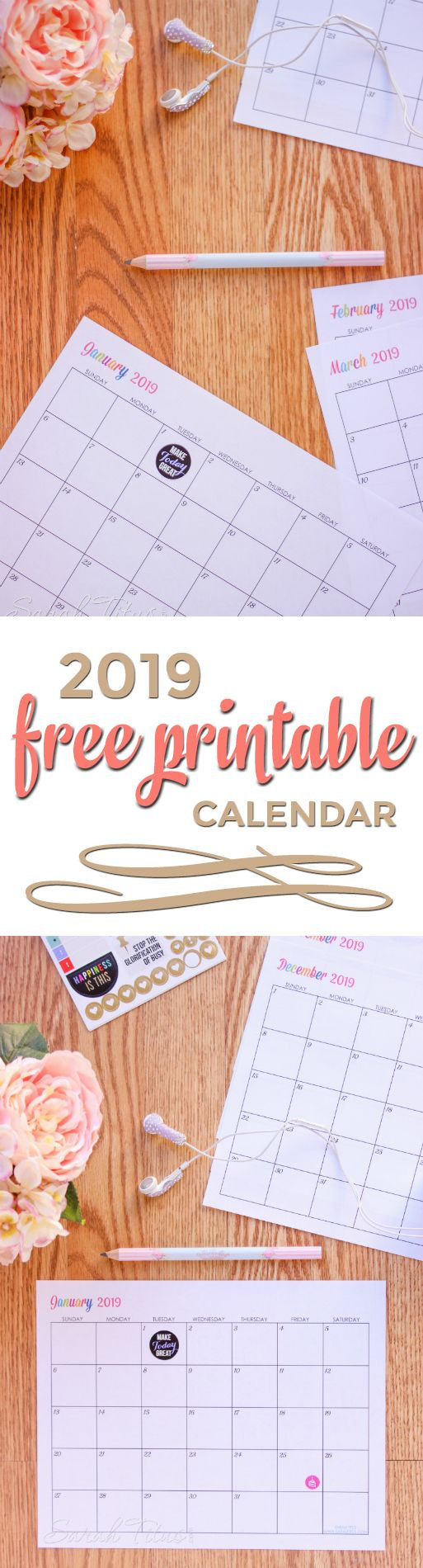 DIY Planner 2019
 Custom Editable Free Printable 2019 Calendars