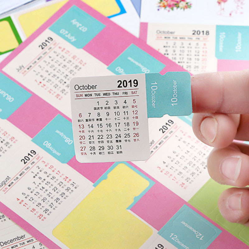DIY Planner 2019
 2019 New Year Calendar Time Stickers DIY Decorative Bullet