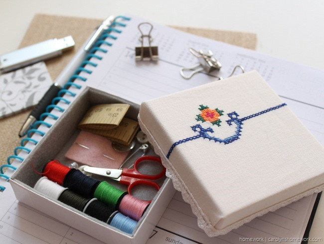 DIY Sew Gifts
 homework a creative blog SEW & TELL DIY Sewing Kit Gift Box