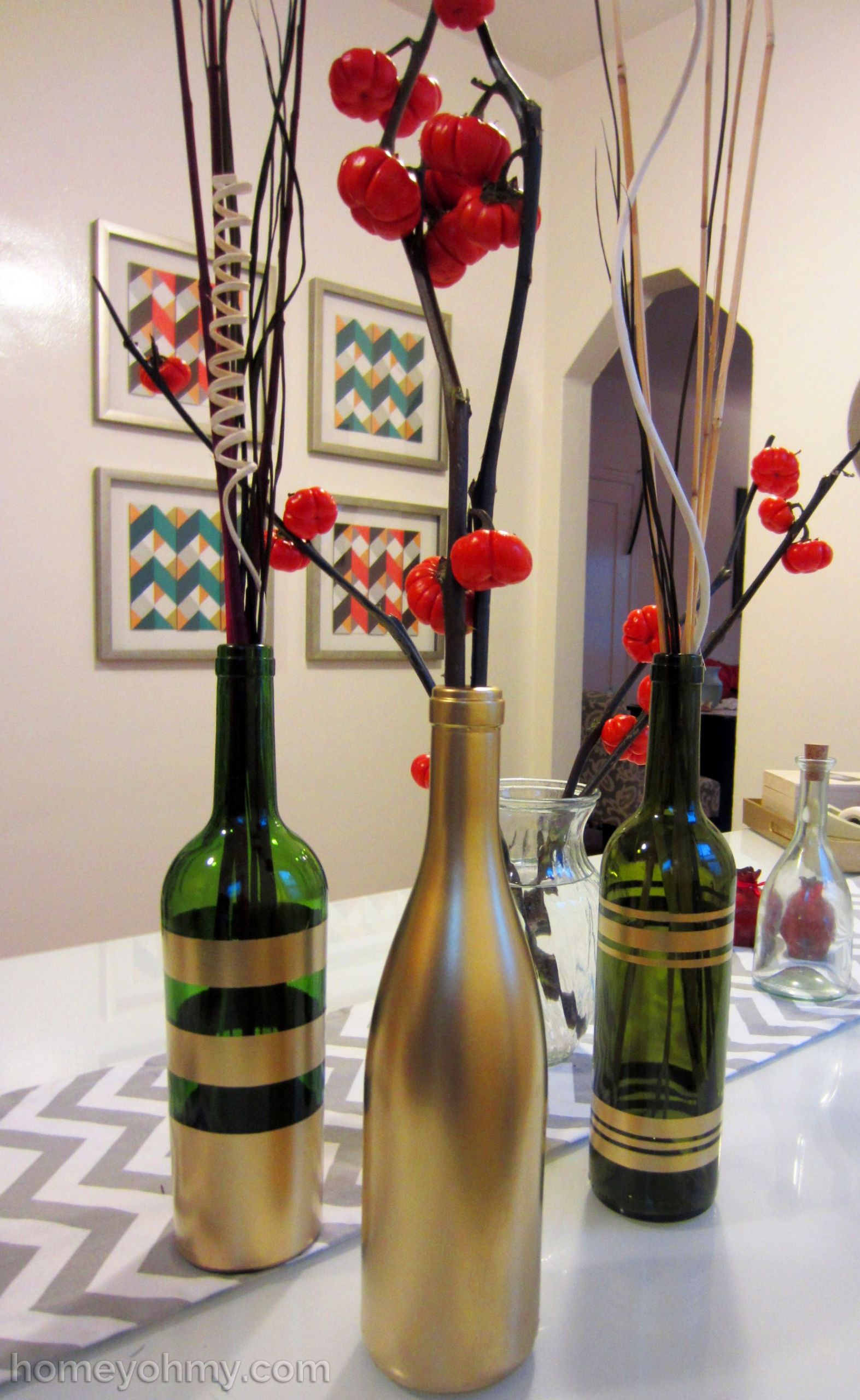 DIY Wine Bottle Decorating Ideas
 DIY Spray Painted Wine Bottles for Fall Decorating Homey Oh My