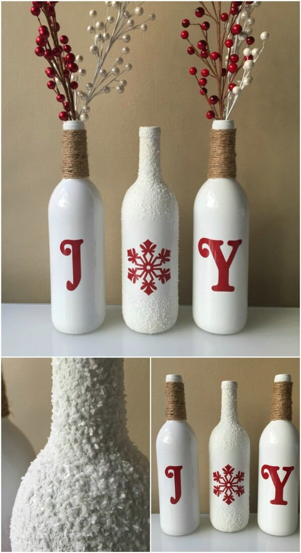 DIY Wine Bottle Decorating Ideas
 20 Festively Easy Wine Bottle Crafts For Holiday Home Decorating DIY & Crafts