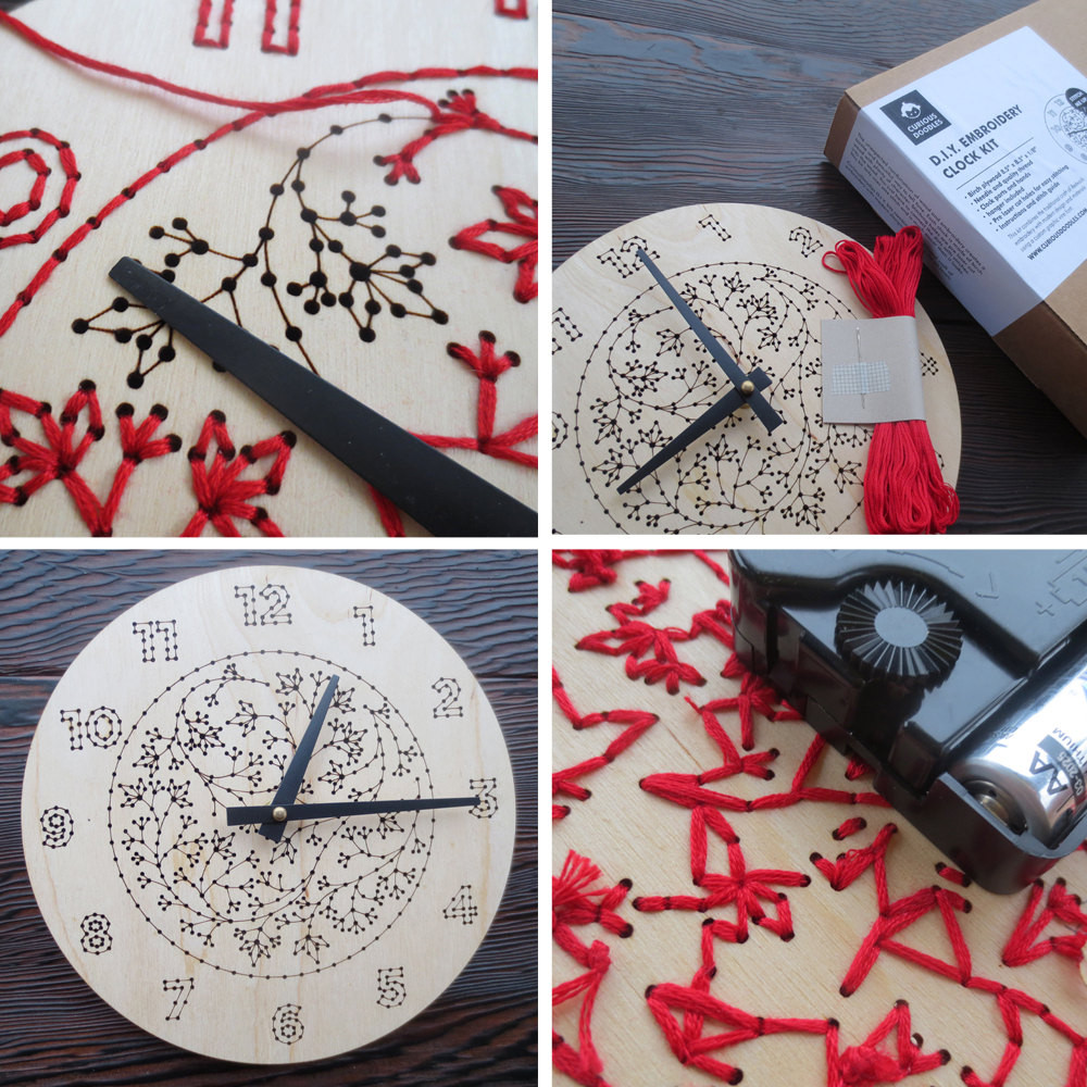 DIY Wood Clock Kit
 DIY Embroidery Wood Clock Kit