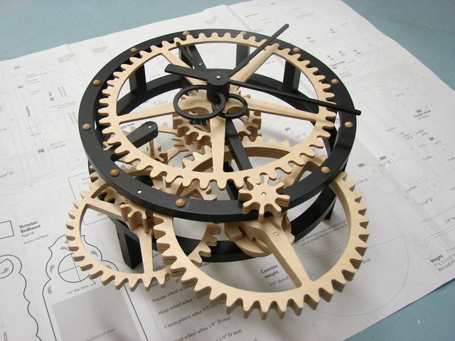 DIY Wood Clock Kit
 Build DIY Wooden gear clock plans pdf PDF Plans Wooden