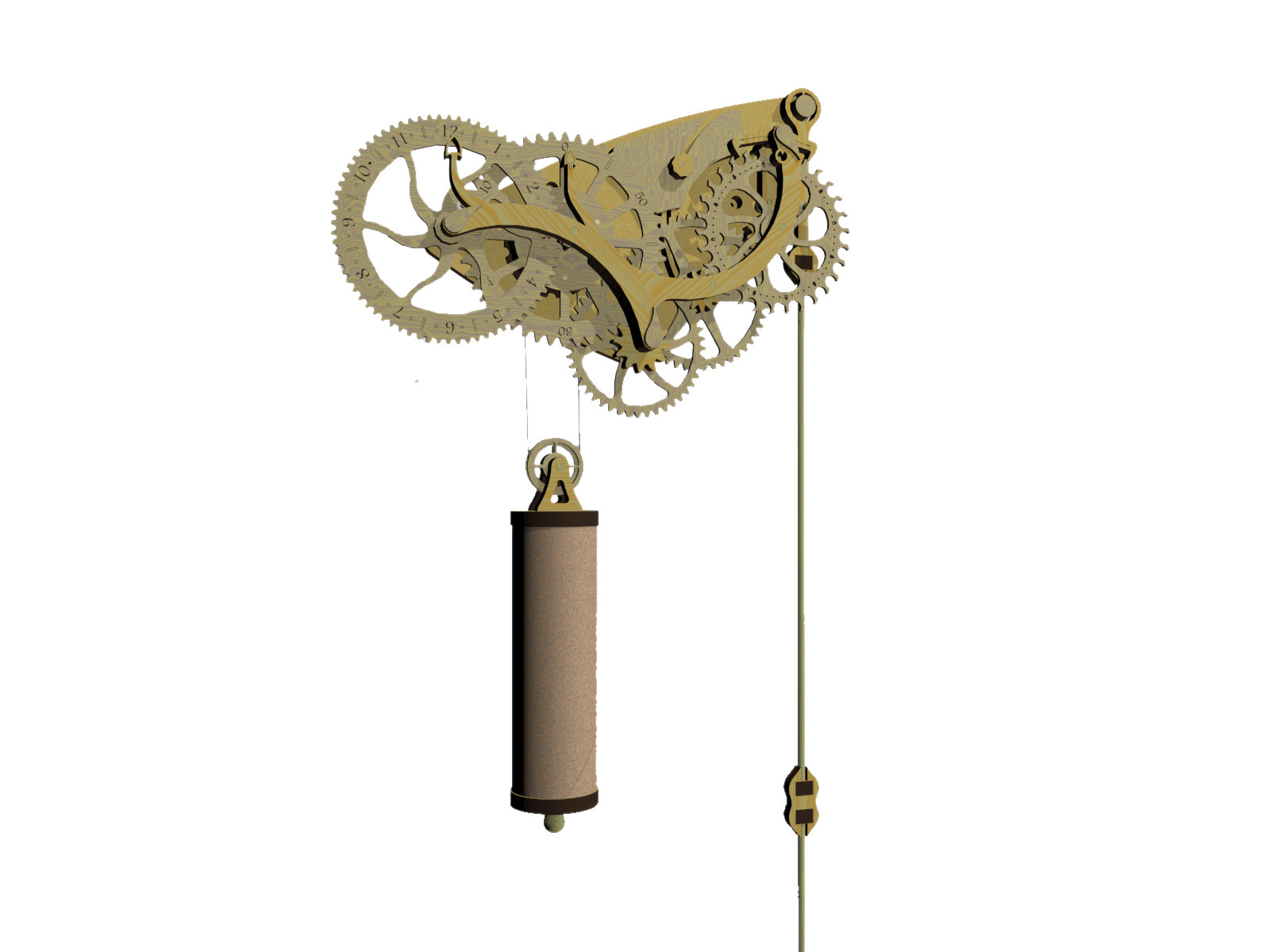DIY Wood Clock Kit
 Abong DIY Laser Cut Wooden Wheeled Mechanical Pendulum