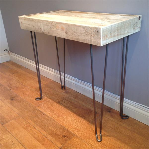 DIY Wooden Table Legs
 DIY Pallet Wood Side Table with Hairpin Legs