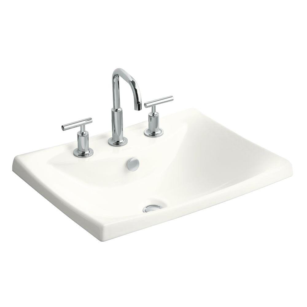 Drop In Bathroom Sink
 KOHLER Escale Drop In Ceramic Bathroom Sink in White with